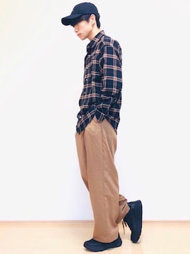 「KANGOL（カンゴール）のアイテム」を使った、MASAKIさん（メンズ・168cm）の秋コーディネート