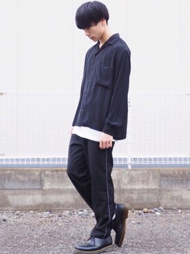 「kutir（クティール）のアイテム（スラックス）」を使った、MASAKIさん（メンズ・168cm）の秋コーディネート