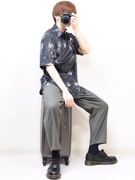 「STUDIOUS（ステュディオス）のアイテム（トップス）」を使った、MASAKIさん（メンズ・168cm）の夏コーディネート