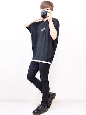 「Dr. Martens（ドクターマーチン）のDr.Martens / ドクターマーチン 1461 3EYE GIBSON SHOE 3ホール ギブソン シューズ ブーツ（ブーツ）」を使った、MASAKIさん（メンズ・168cm）の夏コーディネート