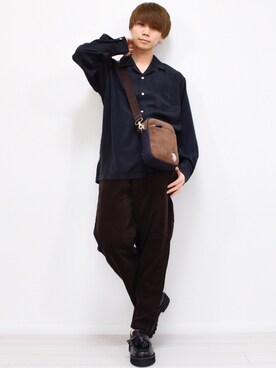 「U.S. POLO ASSN.（ユーエスポロアッスン）のアイテム（ショルダーバッグ）」を使った、MASAKIさん（メンズ・168cm）の秋コーディネート