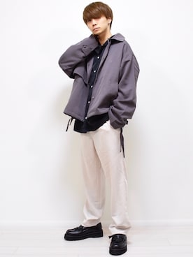 「EMMA CLOTHES（エマクローズ）のアイテム（ブルゾン）」を使った、MASAKIさん（メンズ・168cm）の秋コーディネート