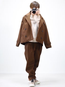 「GU（ジーユー）のアイテム（スニーカー）」を使った、MASAKIさん（メンズ・168cm）の冬コーディネート