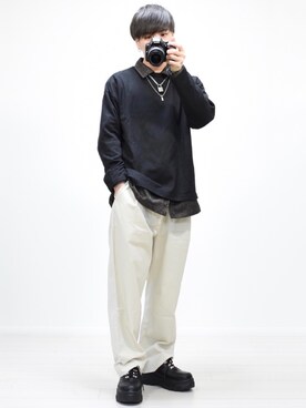 「RAGEBLUE（レイジブルー）のアイテム（Tシャツ/カットソー）」を使った、MASAKIさん（メンズ・168cm）の春コーディネート