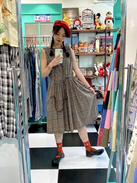 「Hello Hippieのアイテム」を使った、CatKithanさん（レディース・164cm）の夏コーディネート