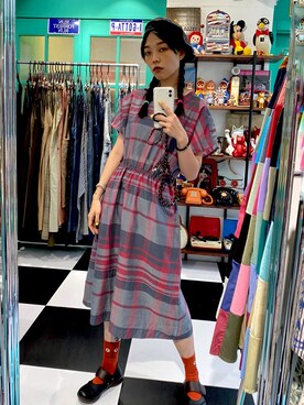 「Hello Hippieのアイテム」を使った、CatKithanさん（レディース・164cm）の夏コーディネート