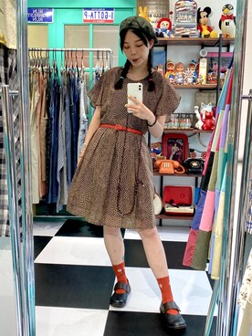 「Hello Hippieのアイテム」を使った、CatKithanさん（レディース・164cm）の夏コーディネート