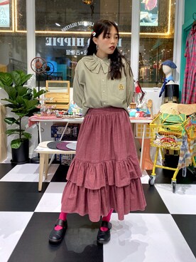 「Hello Hippieのアイテム」を使った、CatKithanさん（レディース・164cm）の夏コーディネート