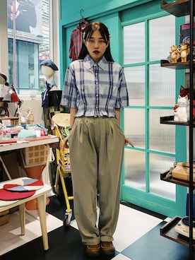 「Hello Hippieのアイテム」を使った、CatKithanさん（レディース・164cm）の夏コーディネート