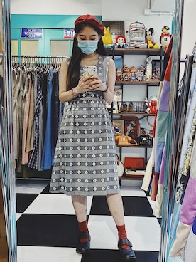 「Hello Hippieのアイテム」を使った、CatKithanさん（レディース・164cm）の夏コーディネート