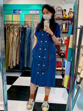 「Hello Hippieのアイテム」を使った、CatKithanさん（レディース・164cm）の夏コーディネート