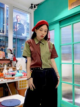 「Hello Hippieのアイテム」を使った、CatKithanさん（レディース・164cm）の夏コーディネート