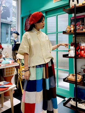 「Hello Hippieのアイテム」を使った、CatKithanさん（レディース・164cm）の夏コーディネート