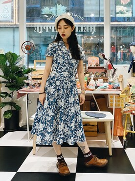 「Hello Hippieのアイテム」を使った、CatKithanさん（レディース・164cm）の夏コーディネート