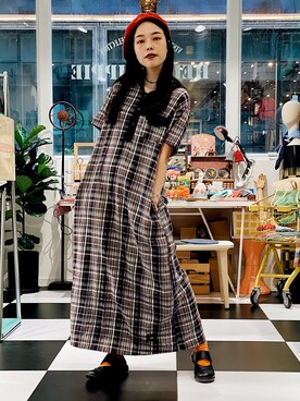 「Hello Hippieのアイテム」を使った、CatKithanさん（レディース・164cm）の夏コーディネート