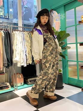 「アイテム（つなぎ/オールインワン、その他）」を使った、CatKithanさん（レディース・164cm）の冬コーディネート
