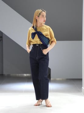 「LASTFRAME（ラストフレーム）のアイテム（財布/小物）」を使った、岩永　千明さん（レディース・156cm）の春コーディネート