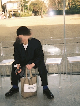 「Yohji Yamamoto（ヨウジヤマモト）のアイテム（ドレスシューズ）」を使った、うすまるさん（メンズ・173cm）の春コーディネート