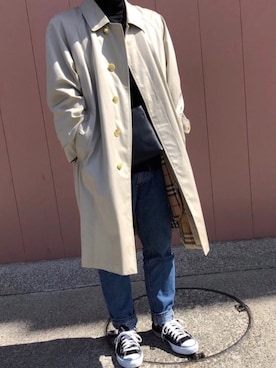 「Lui's（ルイス）のナローベルト（ベルト）」を使った、Leoさん（メンズ・168cm）の春コーディネート