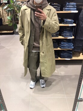 「UNIQLOコーデ」｜「アイテム（ステンカラーコート）」を使った、こーふくさん（メンズ・171cm）の冬コーディネート