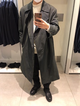 「UNIQLOコーデ」｜「アイテム（トレンチコート）」を使った、こーふくさん（メンズ・171cm）の冬コーディネート