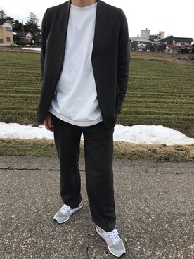 「ノーカラージャケット」｜こーふくさん（メンズ・171cm）の冬コーディネート