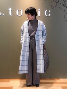 「ELENCARE DUE（エレンカーレデュエ）のアイテム（その他アウター）」を使った、たかやまゆいさん（レディース・153cm）の秋コーディネート