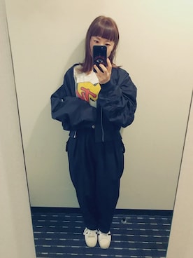 「CLANE（クラネ）のアイテム（MA-1）」を使った、mikku.さん（レディース・149cm）の春コーディネート