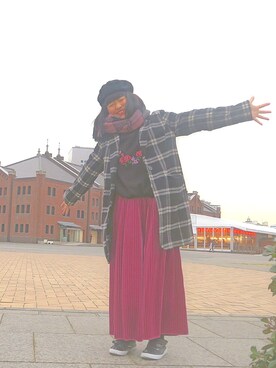 「Right-on（ライトオン）のアイテム（ダウンジャケット/コート）」を使った、ピロティーさん（レディース・163cm）の冬コーディネート