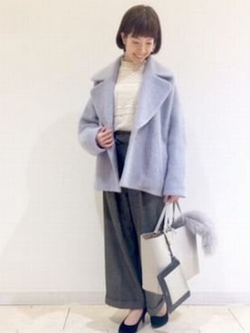 「KATHARINE ROSS（キャサリンロス）のアイテム（チェスターコート）」を使った、KATHARINEROSS さん（レディース・156cm）の冬コーディネート