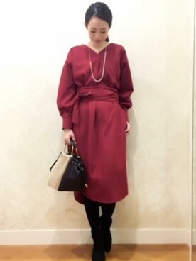 「KATHARINE ROSS（キャサリンロス）のアイテム（シャツワンピース）」を使った、KATHARINEROSS さん（レディース・166cm）の冬コーディネート