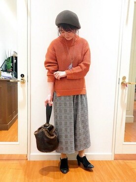 「KATHARINE ROSS（キャサリンロス）のアイテム（トートバッグ）」を使った、KATHARINEROSS さん（レディース・158cm）の冬コーディネート