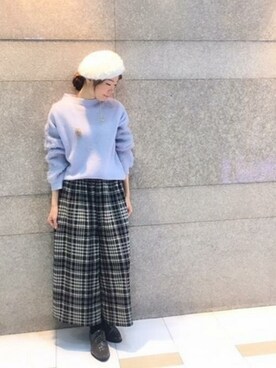 「KATHARINE ROSS（キャサリンロス）のアイテム（ハンチング/ベレー帽）」を使った、KATHARINEROSS さん（レディース・156cm）の冬コーディネート