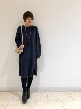 「KATHARINE ROSS（キャサリンロス）のアイテム（ワンピース）」を使った、KATHARINEROSS さん（レディース・156cm）の冬コーディネート