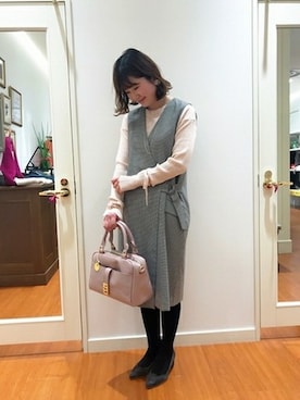 「KATHARINE ROSS（キャサリンロス）のアイテム（ワンピース）」を使った、KATHARINEROSS さん（レディース・155cm）の冬コーディネート