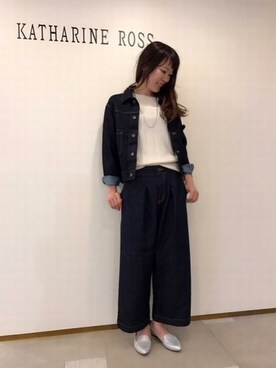 「KATHARINE ROSS（キャサリンロス）のアイテム（デニムジャケット）」を使った、KATHARINEROSS さん（レディース・163cm）の冬コーディネート