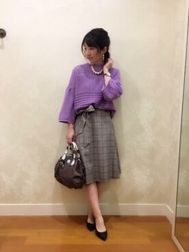 「KATHARINE ROSS（キャサリンロス）のアイテム（アクセサリー）」を使った、KATHARINEROSS さん（レディース・155cm）の冬コーディネート