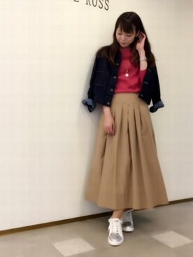 「KATHARINE ROSS（キャサリンロス）のアイテム（デニムジャケット）」を使った、KATHARINEROSS さん（レディース・163cm）の冬コーディネート
