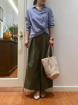 「KATHARINE ROSS（キャサリンロス）のアイテム（トートバッグ）」を使った、KATHARINEROSS さん（レディース・157cm）の春コーディネート