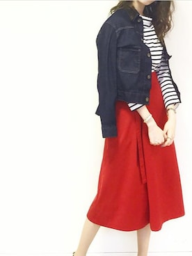 「KATHARINE ROSS（キャサリンロス）のアイテム（デニムジャケット）」を使った、KATHARINEROSS さん（レディース・163cm）の春コーディネート