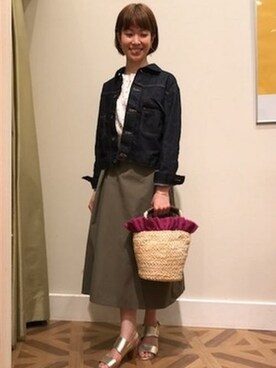 「KATHARINE ROSS（キャサリンロス）のアイテム（デニムジャケット）」を使った、KATHARINEROSS さん（レディース・156cm）の春コーディネート