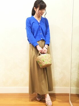「KATHARINE ROSS（キャサリンロス）のアイテム（かごバッグ）」を使った、KATHARINEROSS さん（レディース・154cm）の春コーディネート