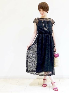 「Casselini（キャセリーニ）のアイテム（かごバッグ）」を使った、KATHARINEROSS さん（レディース・156cm）の春コーディネート