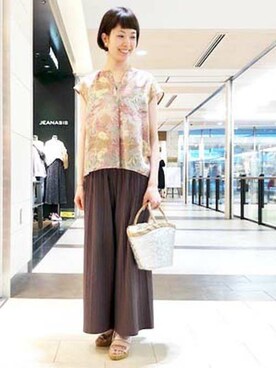 「KATHARINE ROSS（キャサリンロス）のアイテム（かごバッグ）」を使った、KATHARINEROSS さん（レディース・156cm）の春コーディネート