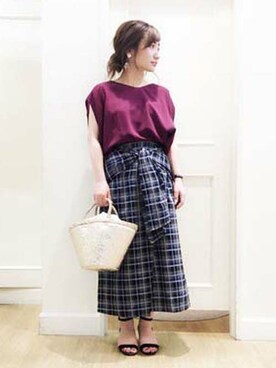 「KATHARINE ROSS（キャサリンロス）のアイテム（かごバッグ）」を使った、KATHARINEROSS さん（レディース・147cm）の春コーディネート