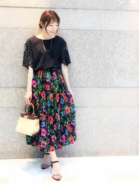 「Casselini（キャセリーニ）のアイテム（かごバッグ）」を使った、KATHARINEROSS さん（レディース・156cm）の夏コーディネート