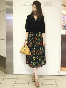「KATHARINE ROSS（キャサリンロス）のアイテム（かごバッグ）」を使った、KATHARINEROSS さん（レディース・168cm）の夏コーディネート