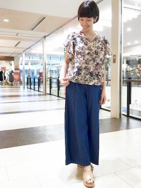「KATHARINE ROSS（キャサリンロス）のアイテム（デニムパンツ）」を使った、KATHARINEROSS さん（レディース・156cm）の夏コーディネート