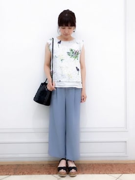 「KATHARINE ROSS（キャサリンロス）のアイテム（かごバッグ）」を使った、KATHARINEROSS さん（レディース・147cm）の夏コーディネート