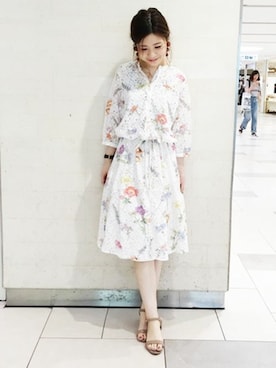 「KATHARINE ROSS（キャサリンロス）のアイテム（ワンピース）」を使った、KATHARINEROSS さん（レディース・155cm）の夏コーディネート